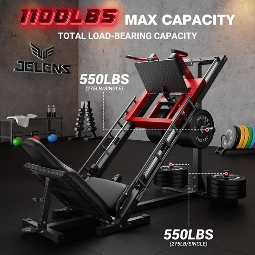 Leg Press Hack Squat Machine, Leg Machine for Home Gym with Linear Bearing, L11 Professional Adjustable Leg Exercise Machine, Lower Body Special, Leg Machine (Red