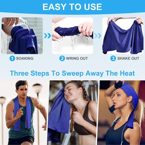 8 Packs Cooling Towels for Neck and Face(40"x 12"), Cooling Towels for Hot Weather, Cooling Wipes, Lightweight Soft Breathable Towels for Yoga, Sport, Workout, Running, Gym, Camping, Fitness