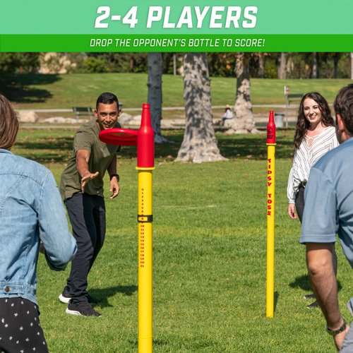 GoSports Tipsy Toss Game Set - Flying Disc Bottle Drop Yard Game