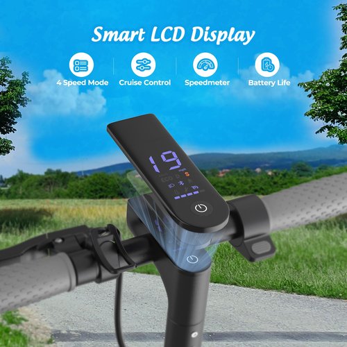 Alloweek Electric Scooter, 10"/8.5" Solid Tires, 500W Motor, 22Mph, 22/28/52 Miles Long Range, Folding E-Scooter with Dual Suspension and Braking System (R1)