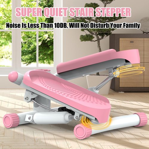 Twist Steppers for Exercise with Resistance Bands 330lbs Portable Exercise Equipment for Full Body Workout (Pink)