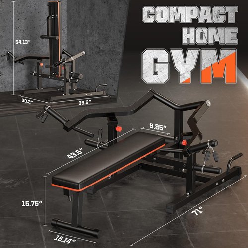 Chest Press Machine, 1250LBS Weight Bench Press Machine with Independent Converging Arms, Adjustable Flat Incline Bench for Chest & Arms, AB Workouts, Shoulder Home Gym Equipment