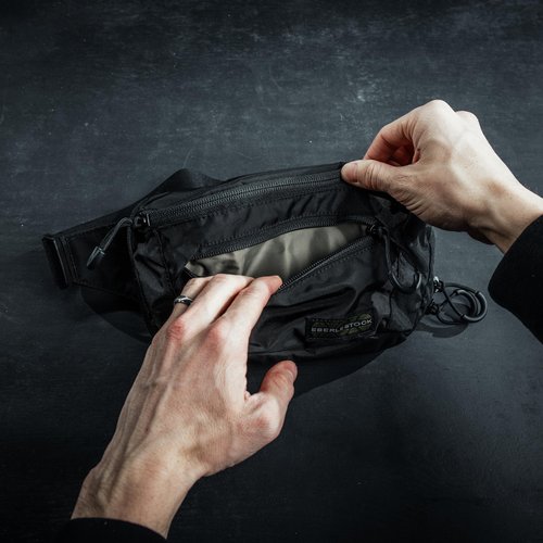 Eberlestock Bando Bag - Tactical Mens Fanny Pack w/Adjustable Waist Belt, Zippered Pockets, Compact Lightweight Belt Bag, Everyday Hip Pouch for Travel Outdoor Running Hunting, Black