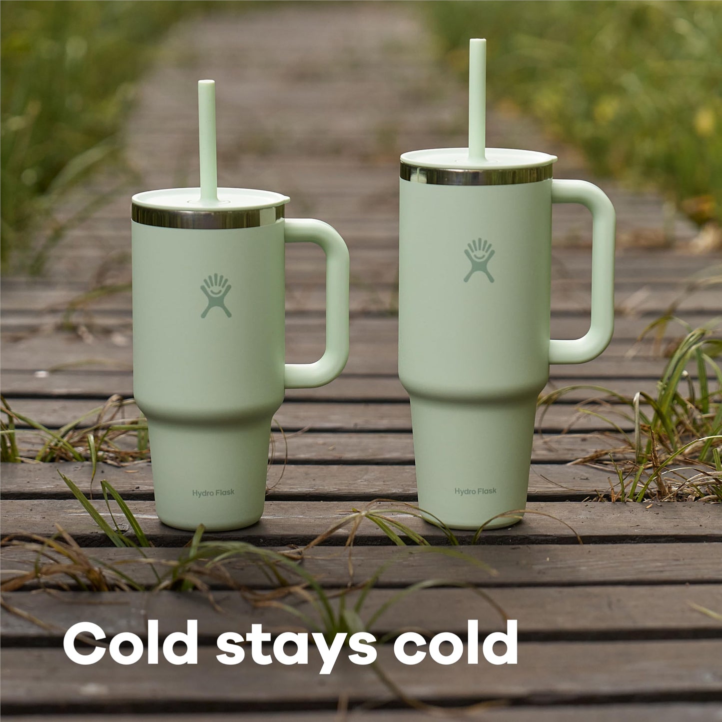 Hydro Flask Travel Tumbler with Handle, Lid and Straw - Insulated Stainless Steel in 40 OzSandpiper