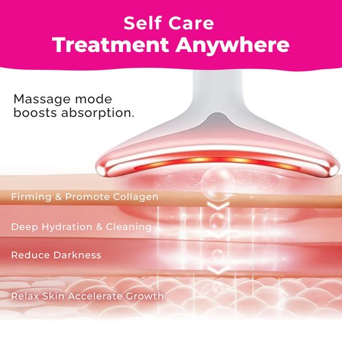 Facial Massager, Red Light Therapy for Face and Neck, Face Lift Device for Skin Care, Self Care Microcurrent Facial Device, Lymphatic Drainage Massager, True Beauty Glow Sculptor Double Chin Gha Sha