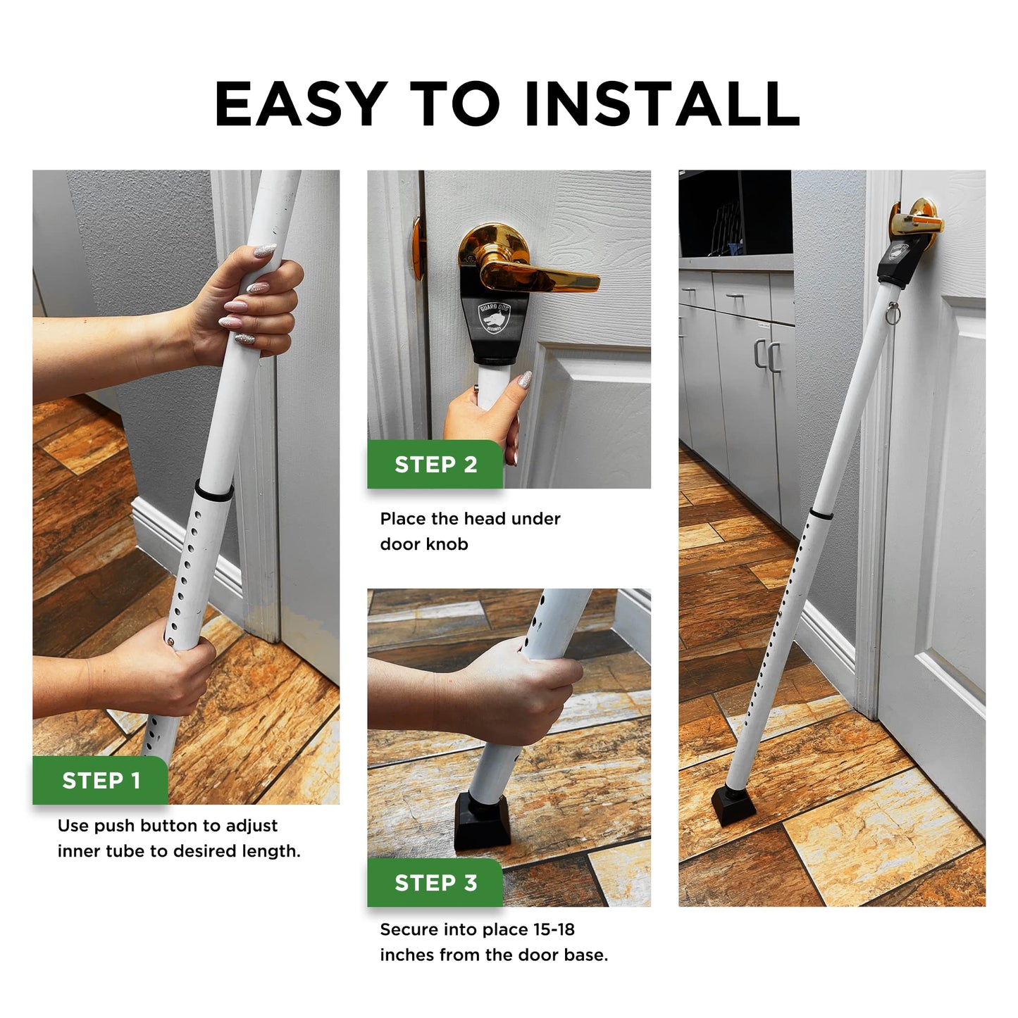 Sliding Door Security Bar, Door Jammer 2-in-1 Adjustable, Door Stoppers Security – 40 Different Adjustments, by Guard Dog Security