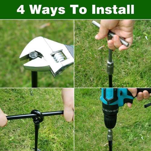 Fabulas Ground Anchors Heavy Duty, Swing Set Anchor Kit 18 Inch 4 Pack Screw in Earth Anchors Trampoline Stakes High Wind Metal Auger Anchor for Shed Tent Carports Securing Animals Camping Mobile Home