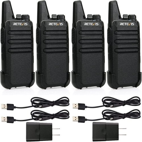 Retevis RT22 Two Way Radio Long Range Rechargeable,Portable 2 Way Radio, USB Charging, Handsfree Walkie Talkies for Adults Cruise Hiking Hunting Skiing(4 Pack)