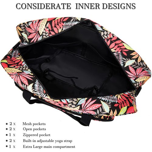 AROME Yoga Mat Bag for Women Men, Large Canvas Yoga Bag for 1/4" 1/3" 2/5" 1/2" Extra Thick Exercise Yoga Mat Gym Tote Sports Duffle Bag Carrying Bags with Wet Pocket & Shoulder Strap & Mat Strap