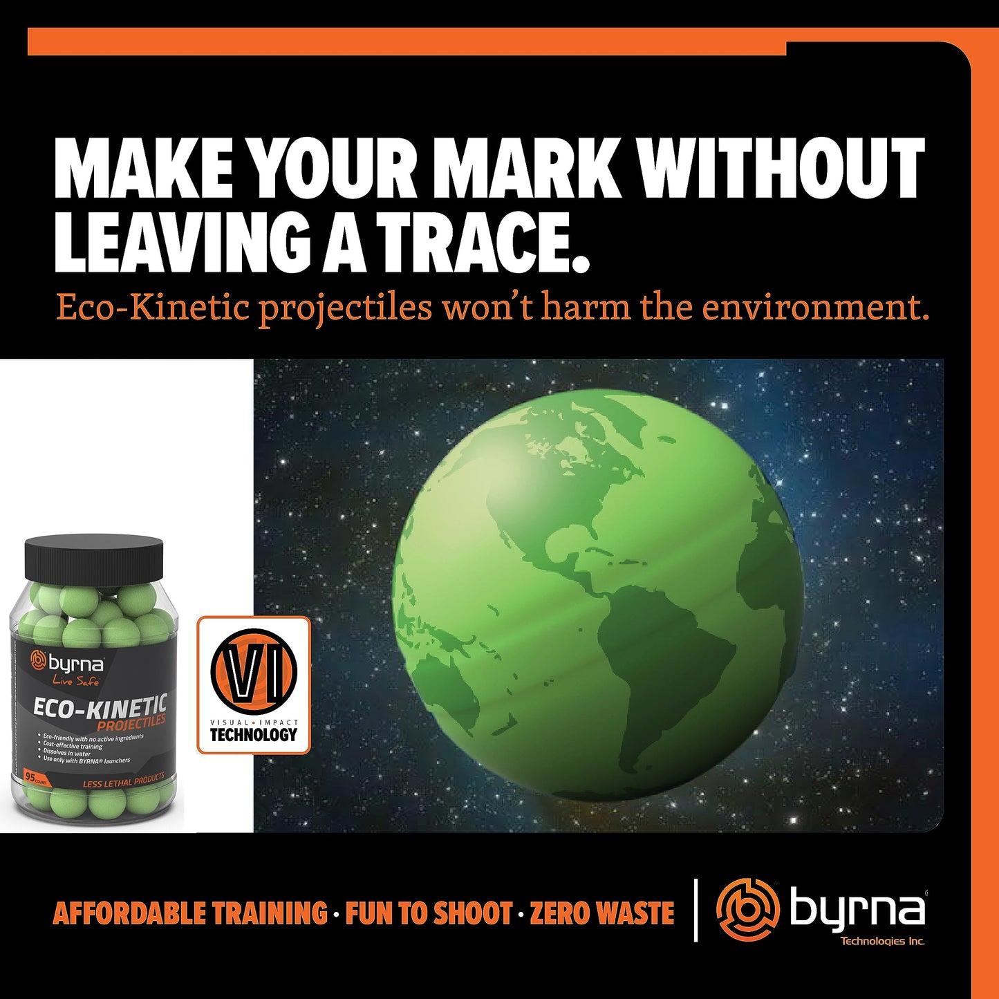 Byrna Eco-Kinetic Projectiles - Training & Recreational Projectile Rounds for Byrna Launchers with Visual Impact Technology - Water Soluble, Easy to Clean, 0.68 Caliber (95 Count)