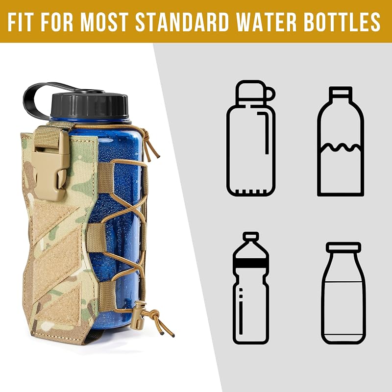 OneTigris MOLLE Water Bottle Pouch Holder CamO (18-32 oz) Variation: CamoC