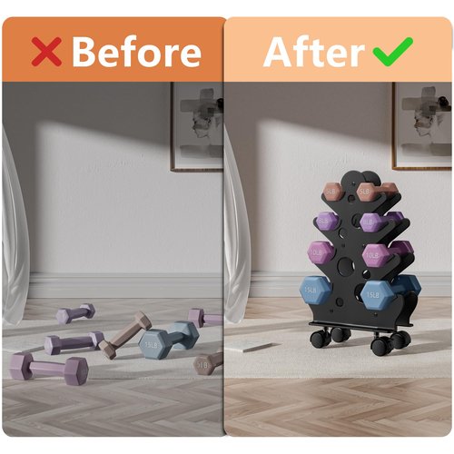 Chinpakden Dumbbell Rack Stand with Wheels - A-Frame Weight Rack(Dumbbells Not Included), Dumbbell Storage Rack Weight Holder Dumbbell Holder for Home Gym Space Saver.