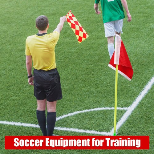 Mepase 8 Pcs Soccer Corner Flags - Referee Flags for Football Field Training and Practice