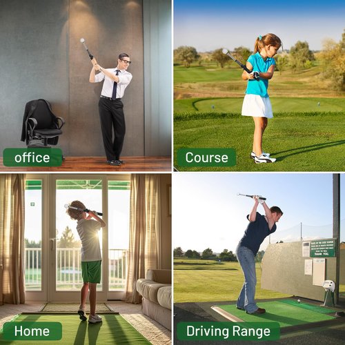 FODESAN Retractable Golf Swing Training Aid: Portable Correct Grip Trainer with Click Feedback Sound – Ideal for Right-Handed Players, Indoor & Outdoor Use, Perfect for Beginners & Enthusiasts