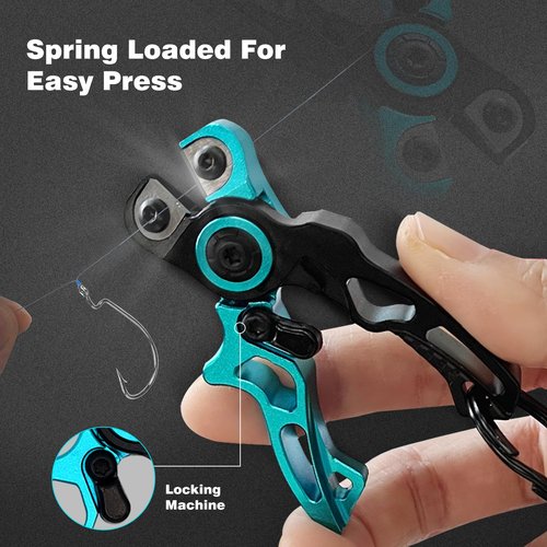 UEDGER Mini Fishing Line Cutter - Braided Line Scissor with Retractor, Fly Fishing Nippiers Line Clipper for Braid, Mono, Fluoro Lines (Blue)