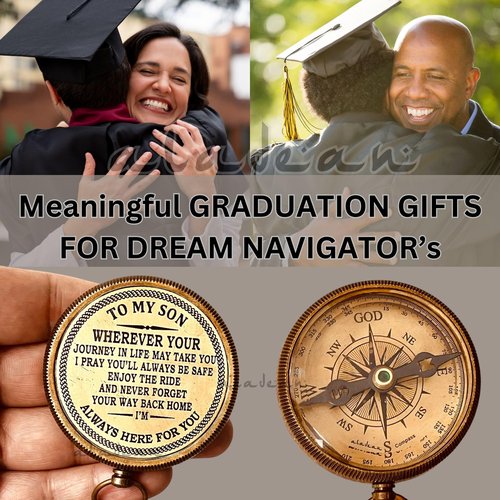 Gift for Son from Mom Dad | Engraved Compass 2" - Father to Son Gifts, Mom to Son Gifts for Graduation, Birthday Baptism Confirmation Communion (Son - I Love You)