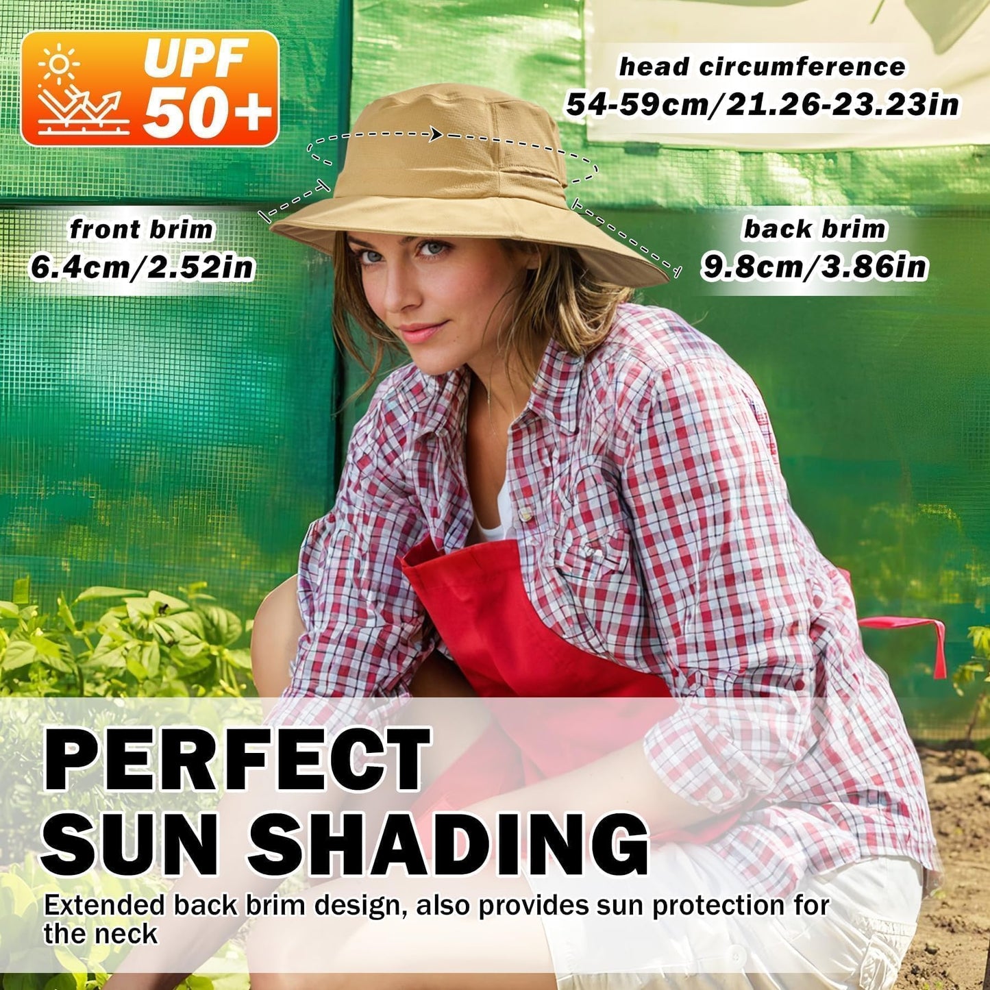 Sukeen Bucket Hat, Waterproof, Skin-Friendly, Shields Neck, Quick-Dry, Sun Hat for Fishing, Outdoor Bonnie hat, Khaki