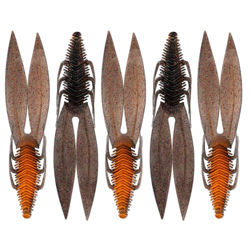 6th Sense Bodega - 6.5" Creature Bait – Oversized Soft Plastic with Twin Ridge Tails – Versatile for Texas, Carolina, and Free Rigs – 5 Pack (Crawfish Juice, 6.5in)