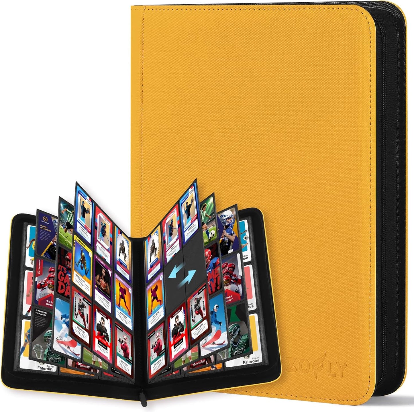 12 Pocket Card Binder, Zipper Trading Card Binder, 720 Large Capacity Side Loading Non-Ring Card Album, Double Sided Acid-Free Card Protector Binder, Card Collection for TCG, MTG, Sport Card, Pink