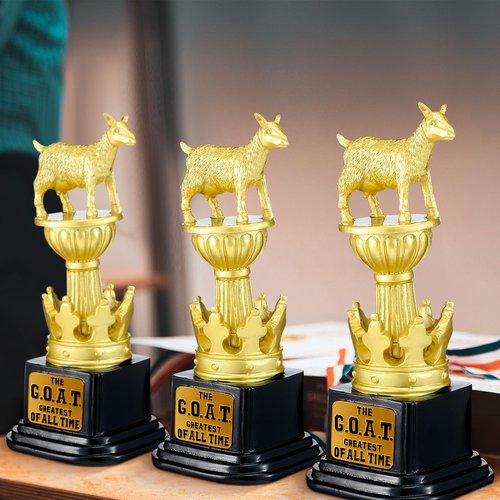 Landical Goat Trophy G. O. A. T Greatest of All Time Funny Trophy Appreciation Gift for Boss, Coworker, Friend League Winner Award Champion Recognition Gifts (Custom Text)