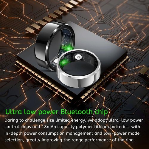 Twievo Smart Ring, Fitness Tracker Ring with Charging Case, IP68 Waterproof, Heart Rate, Blood Oxygen, Sleep Tracker, No App Subscription-Compatible with Charging Case (Silver, #10)