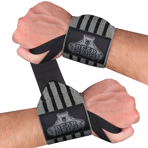 Bear Grips Wrist Wraps for Weightlifting | Weight Lifting Wrist Straps for Weightlifting | Extra Strength Gym Wrist Wraps | Two Wrist Wrap Per Pack | 12” & 18” | Lifting Wrist Wraps for Men & Women