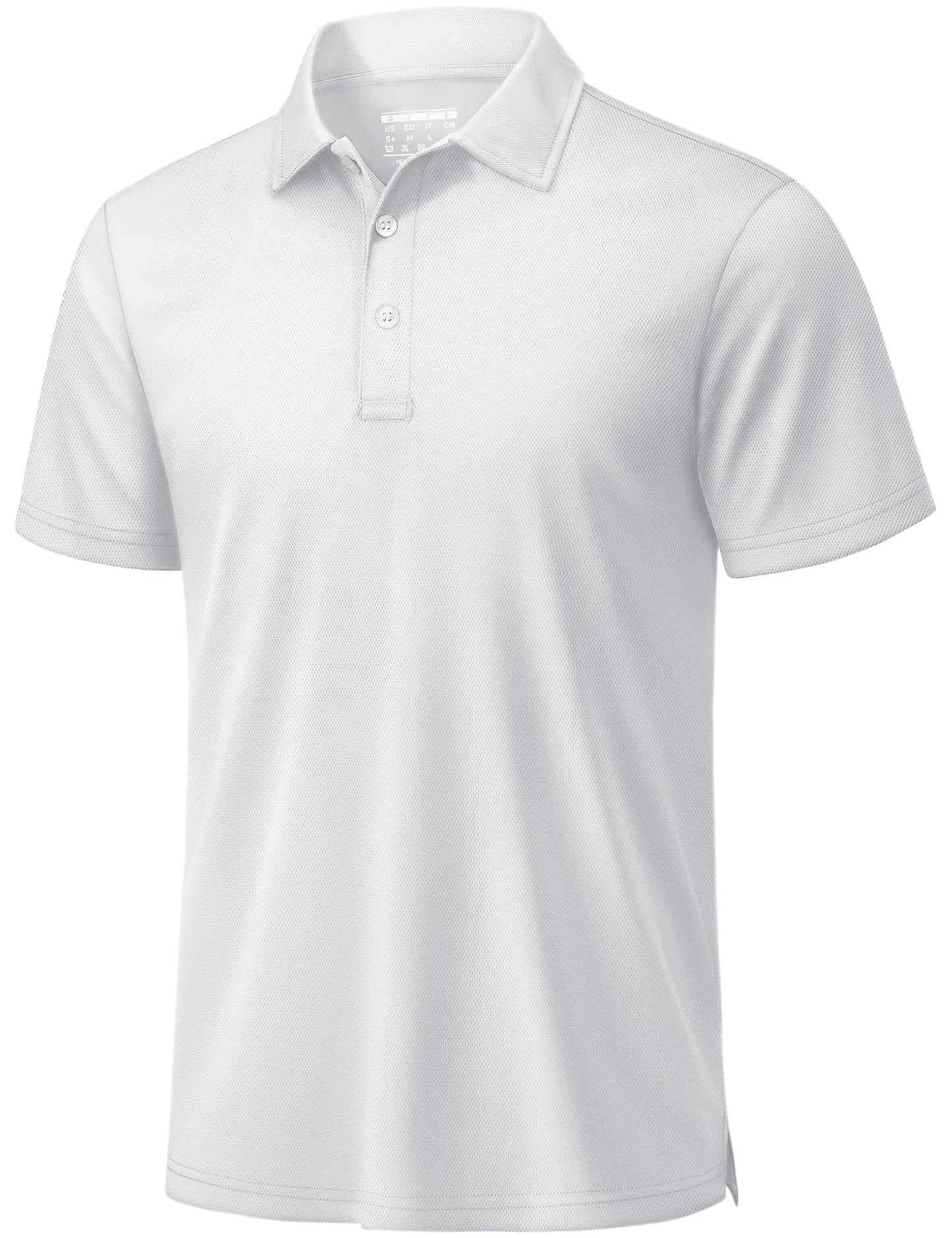 TACVASEN Mens Golf Shirt Dry Fit Mens Polo Shirts Short Sleeve Performance Golf Polos for Men with Collar Work Shirts White, 2XL