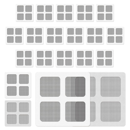 20 Pieces Tape Repair Patches, 4 Inches Mesh Patches Outdoor Tent Patch Kit Portable Screen Tape Tent Mesh Repair Kit for Camping Hiking Supplies