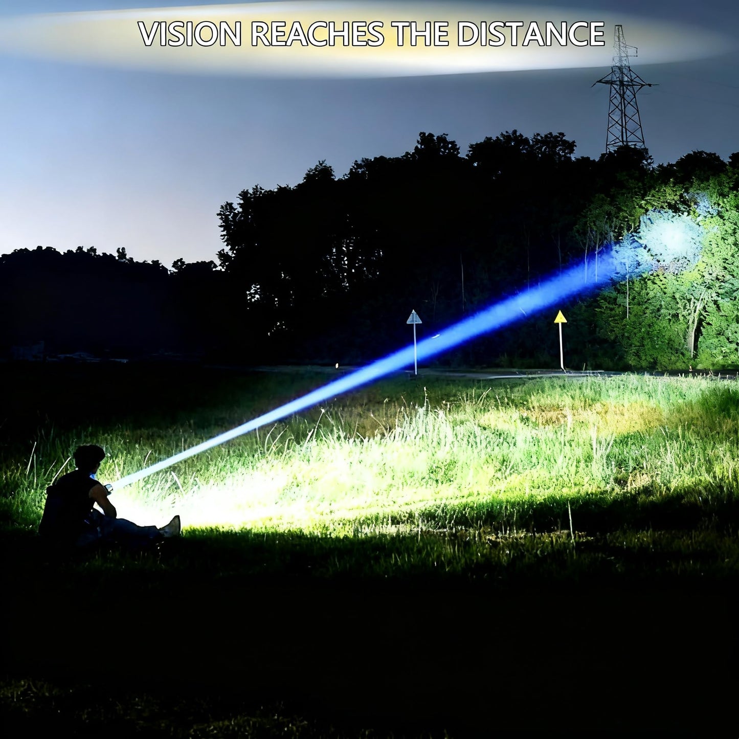 Aijolenly Rechargeable High-Lumens Flashlights, Super Bright LED Flashlights, High-Power Handheld Flashlights with 6 Modes and Adjustable Focus, Suitable for Emergency Lighting and Hiking