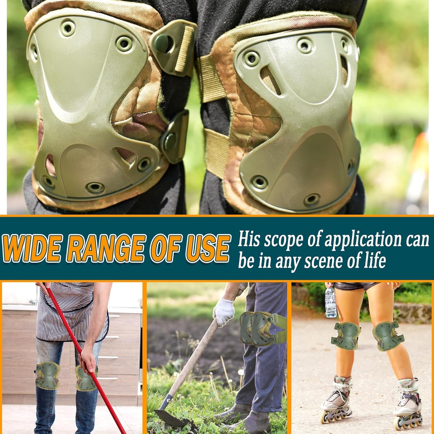 1 Pair Hunting Knee Pads, Saddle Hunting Knee Protection Guard Pads with Adjustable Strap and EVA Foam Padding Outdoor Hunting Accessories