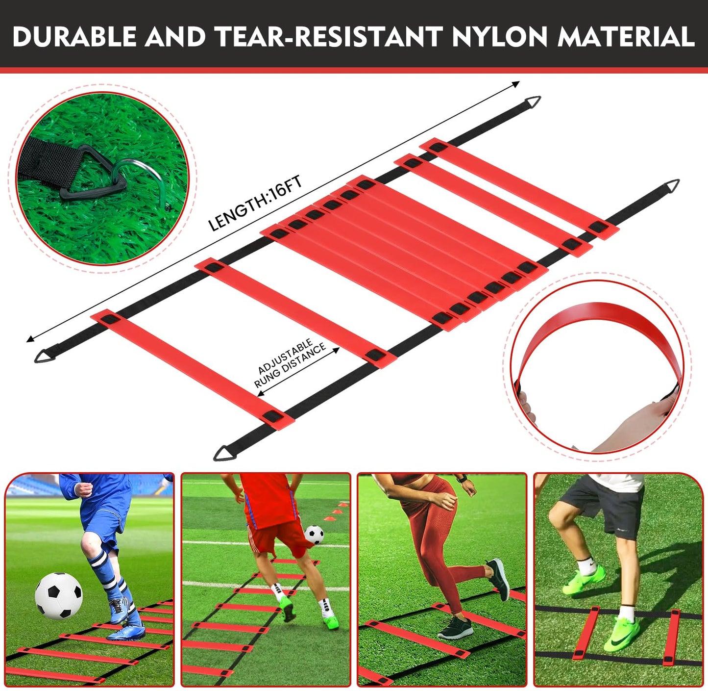 EVERRUSH 6' x 4' Soccer Goals Nets for Backyard Beach Pop Up Soccer Training Equipment Net Portable Goal Set with Ball, and Cones, Youth Outdoor Sports Games Football Goal with Carry Bag
