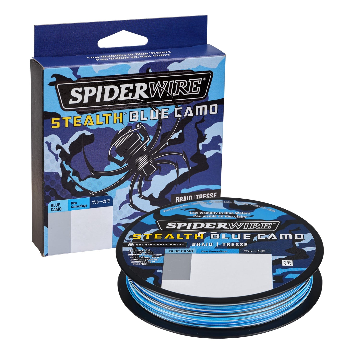 SpiderWire Stealth® Superline, Blue Camo, 15lb | 6.8kg, 200yd | 182m Braided Fishing Line, Suitable for Saltwater and Freshwater Environments