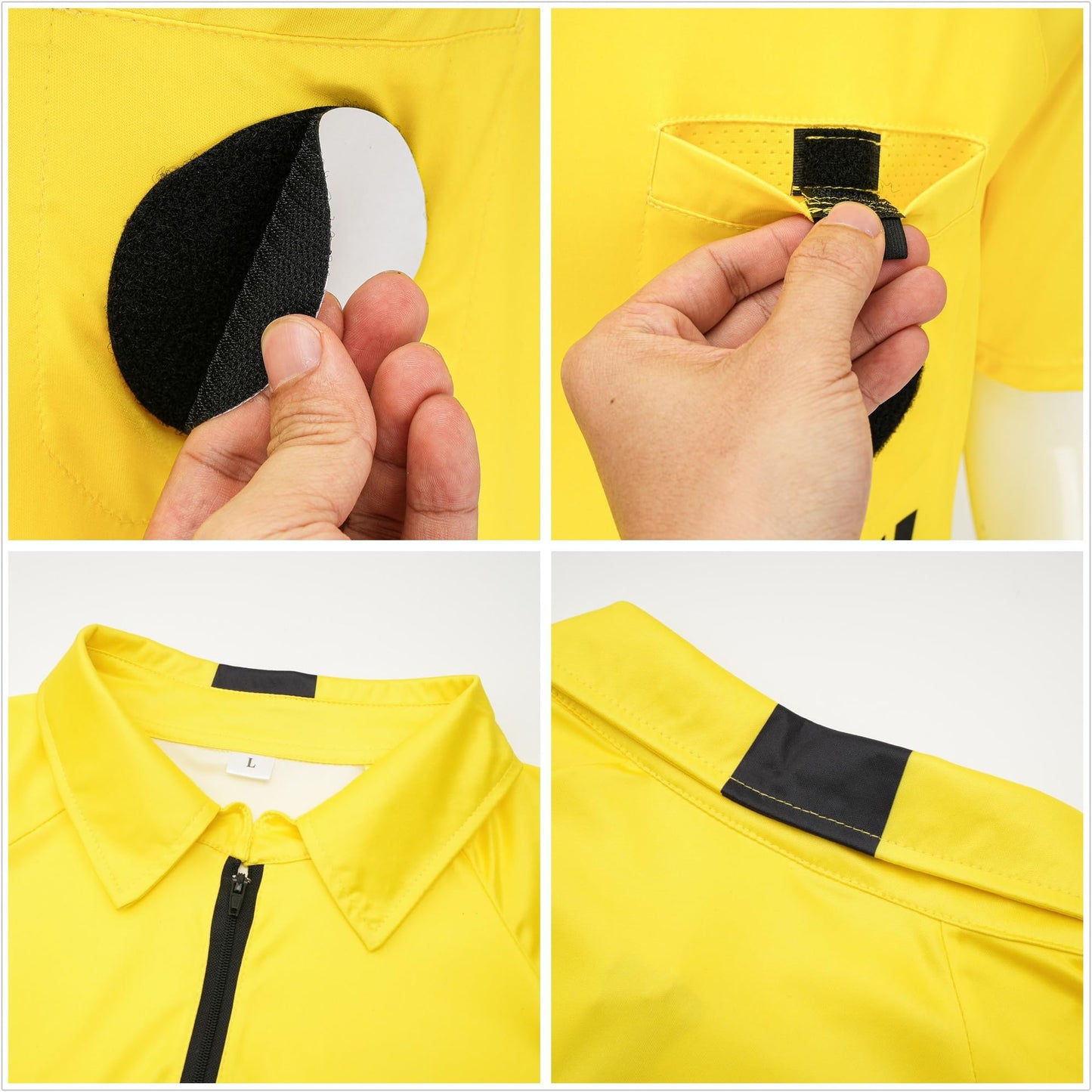 allentian Soccer Referee Shirt, Football Umpire Jersey, Men Official Ref Uniform (M) Yellow