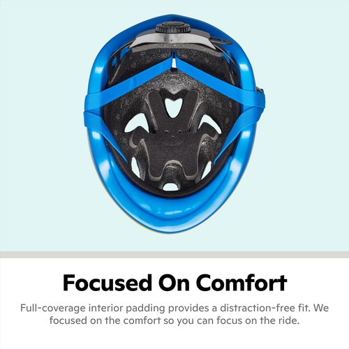 Schwinn Classic Infant Bike Helmet for Boys Girls Age 0-3 Years Old, Suggested Fit 44-50 cm, Dial Fit, Full Range Padding, Lower Molded Shell, Integrated Visor, Blue Space Design