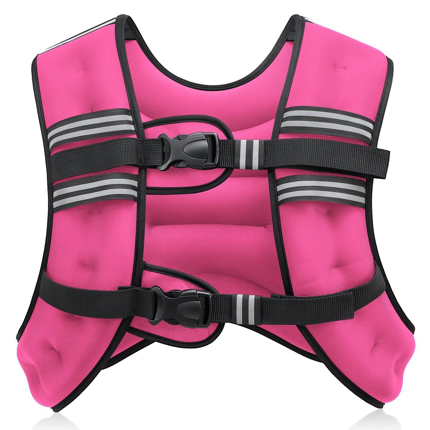 ZELUS Weighted Vest, 6lb/8lb/12lb/16lb/20lb/25lb/30lb Weight Vest with Reflective Stripe for Workout, Strength Training, Running, Fitness, Muscle Building, Weight Loss, Weightlifting, Pink(20 lb)