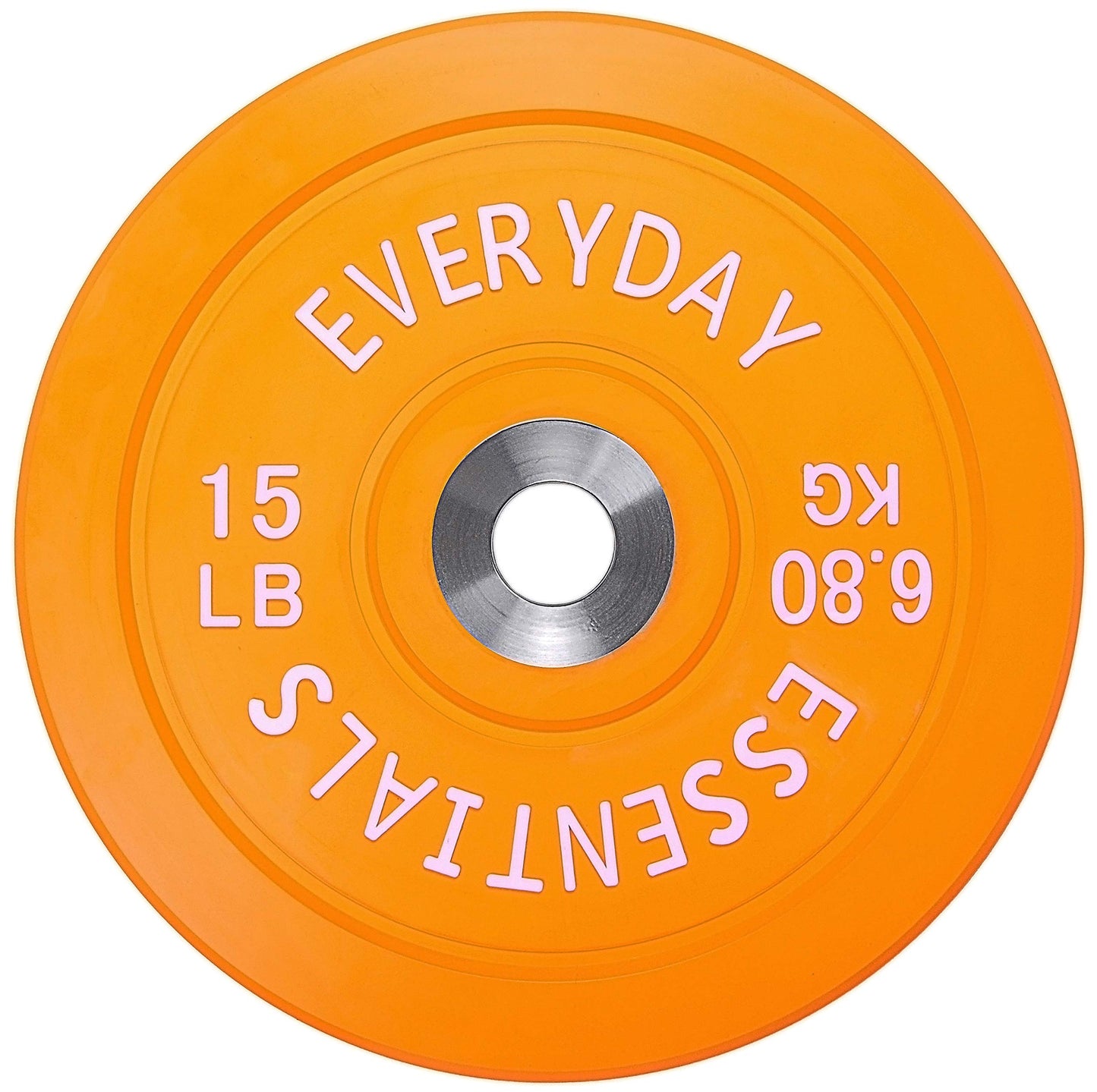 BalanceFrom Color Coded Olympic Bumper Plate Weight Plate with Steel Hub, 15LB Pair