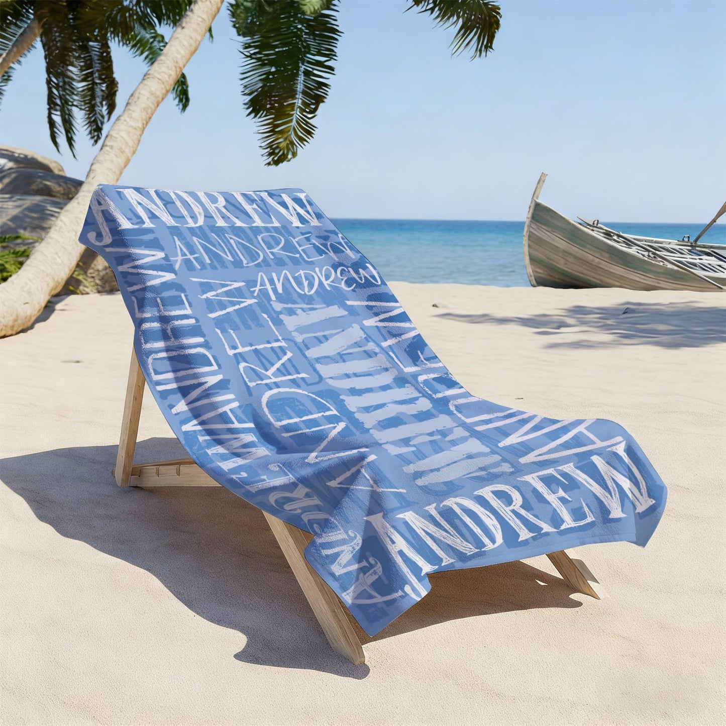 Yoke Style Personalized Beach Towels for Kids, Custom Sand Free Microfiber Beach Towel with Your Name, Customized Quick Dry Pool Towels Easter Gifts for Girls Boys Toddler