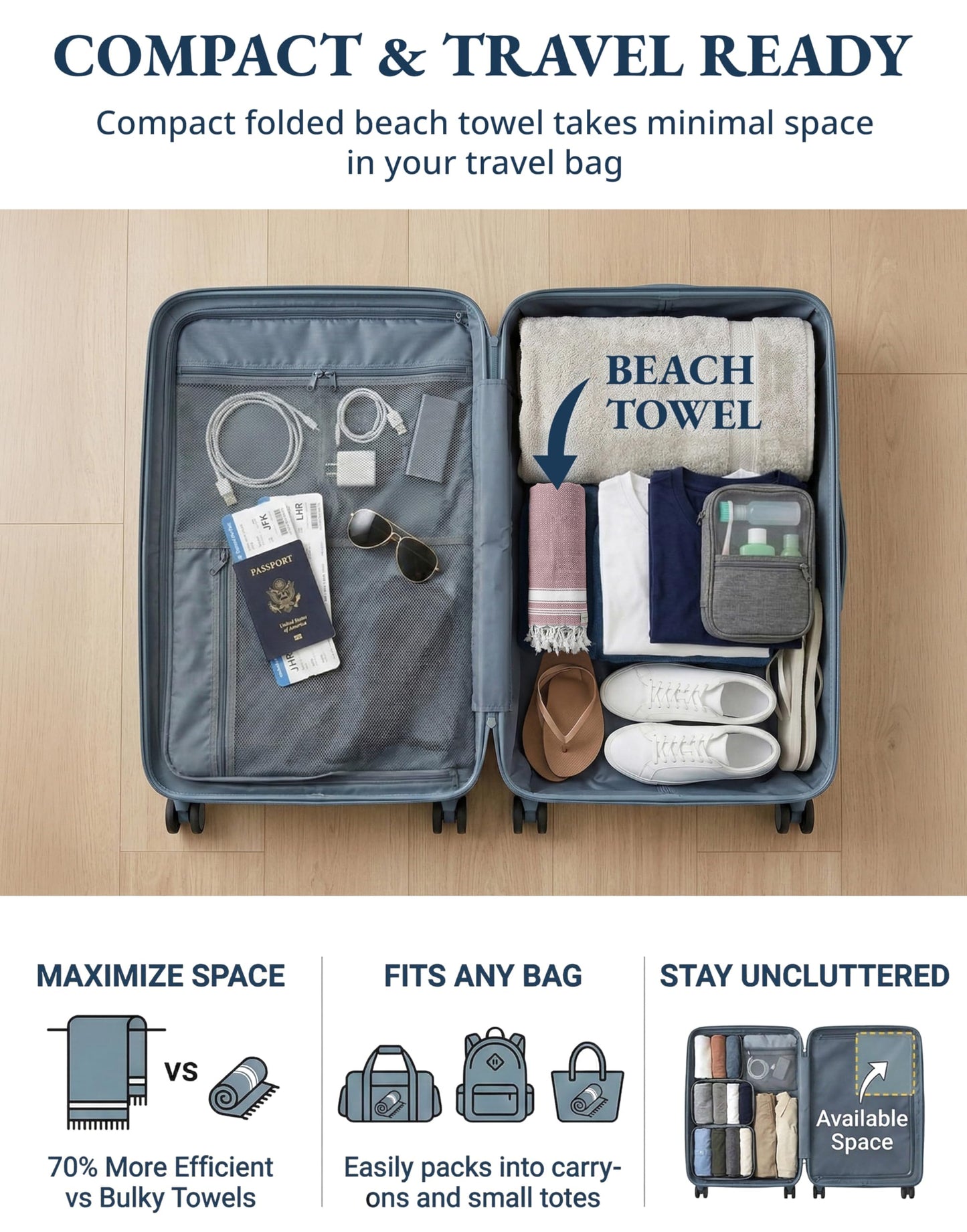LANE LINEN Large Pool Towels, XL Beach Towel, Pre-Washed, No Shrink, Quick Dry Oversized Beach Towels, Stylish Beach Towel for Women, Sand Free Towel, 39"x71" - Fired Brick