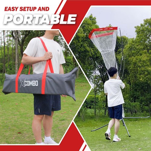 JOLORLY Volleyball Setter Trainer Net, Adjustable Height for Indoor and Outdoor Practice, Perfect for Serving, Spiking, and Setting Training Equipment (Red)