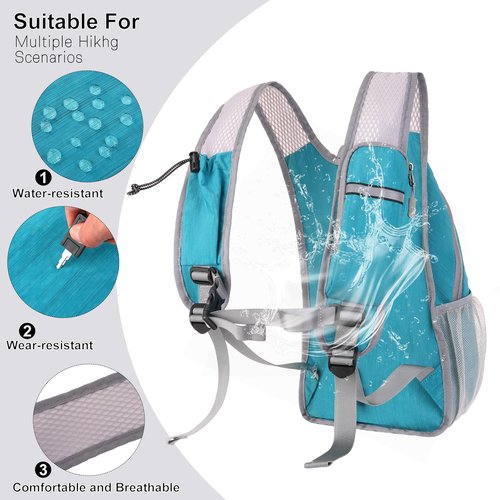 MOSISO 15L Small Hiking Backpack, Foldable Travel Daypack Lightweight Packable Back Pack for Women Men Travel Camping Outdoor, Teal Blue