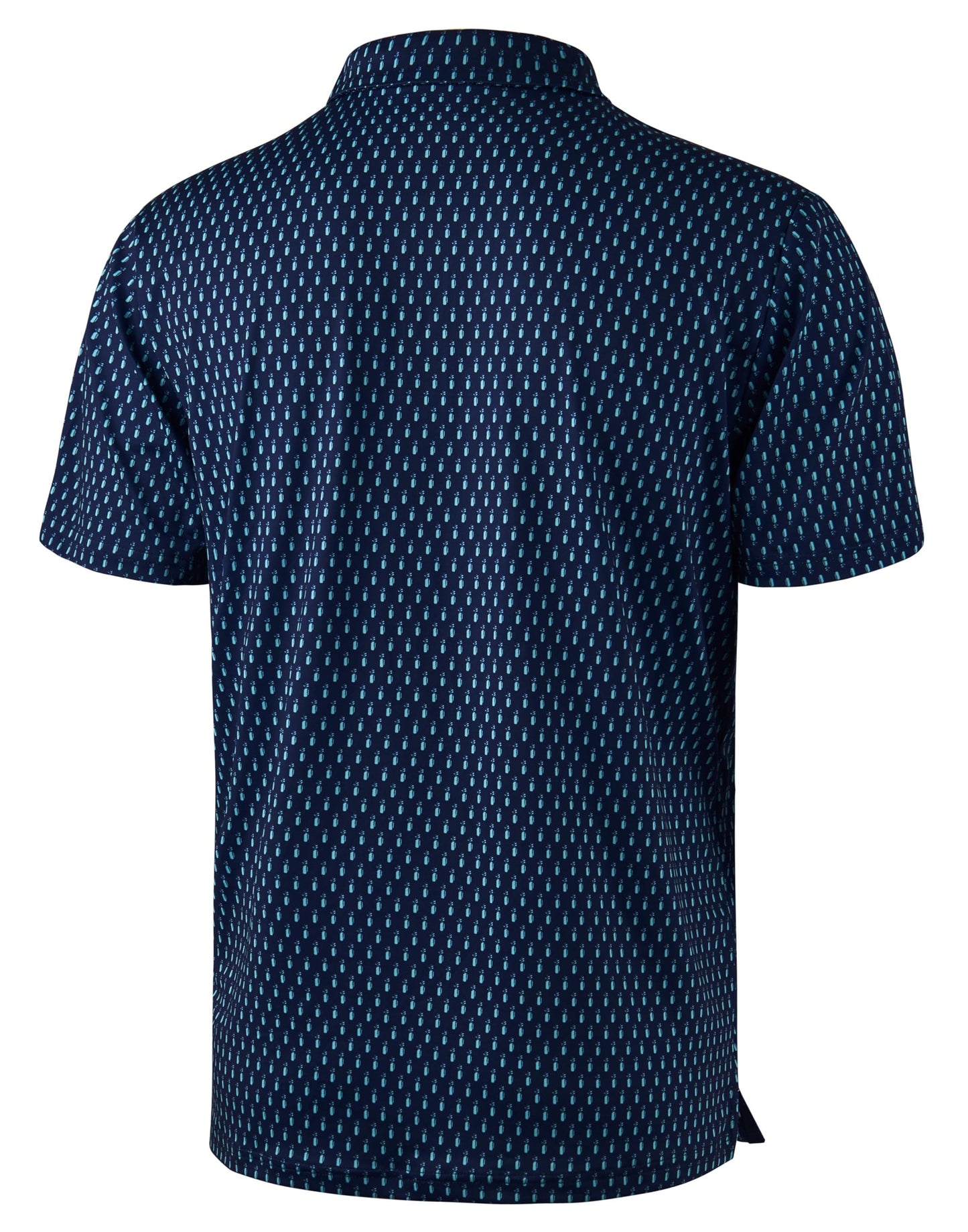 Obla Mens Golf Polo Shirts Short Sleeve Dry Fit Performance Moisture Wicking Casual Print Collared Golf Shirts for Men (Blue Golf Bag_XXXL)