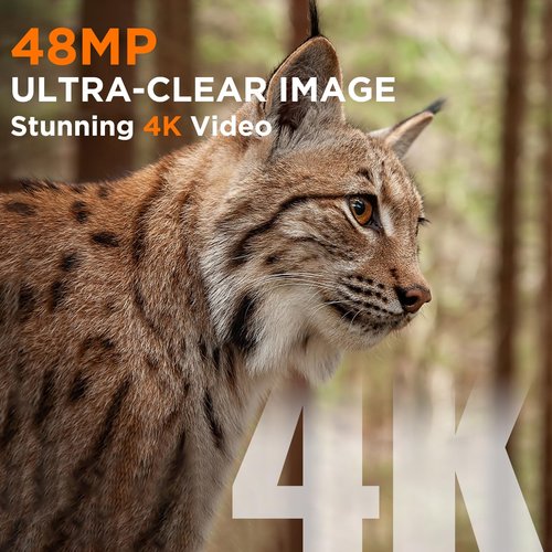 RIGDOO Trail Camera, 4K 48MP Trail Game Camera with Night Vision 0.1s Trigger Motion Activated, IP66 Waterproof Cam 130°Wide Angle with 48pcs No Glow LEDs for Outdoor Wildlife Monitoring