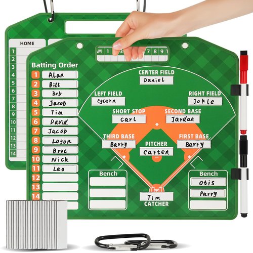 Magnetic Baseball Lineup Board，Baseball Lineup Cards Baseball Lineup Board For Dugout Baseball Accessories 40 Sheets Lineup Cards Baseball Clipboard for Coaches Baseball Coaching Accessories(Green)