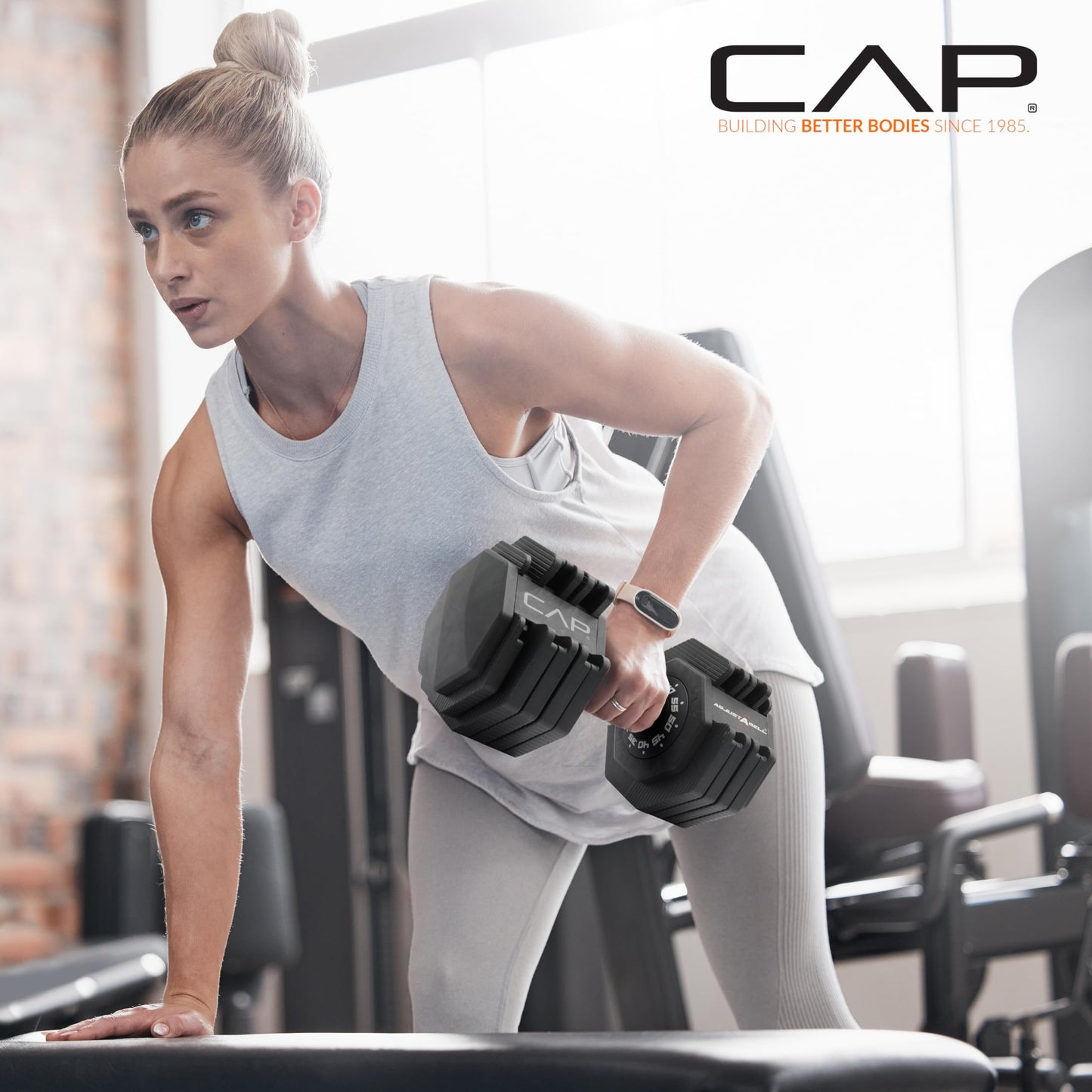 CAP ADJUSTABELL Adjustable Dumbbell Set, Premium Quick Select Adjustable Weights for Home Gym Strength Training, Hex, 55 LB Pair, Chrome Grip Handle