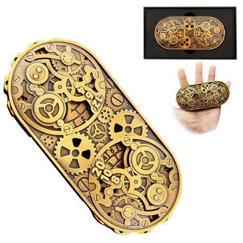 Wheel of Time DND Spinner Dice, 7-in-1 Metal Dice Set with Gift Case for Dungeons and Dragons Gamer, Polyhedral Roleplay Game Dice, Fantasy D&D Tabletop RPG Accessories Gift (Ancient Gold)