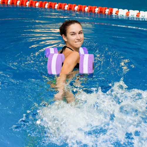 SEWACC Aquatic Exercise Dumbbells 2Pcs Water Dumbells Foam Water Weights Aquatic Fitness Equipment for Water Aerobics (Purple)