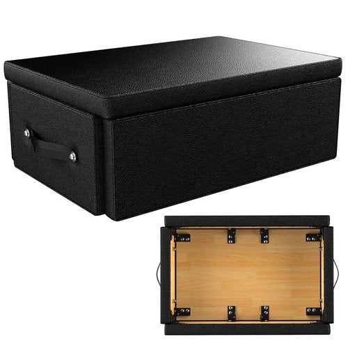 Fesoiu Pilates Box for Reformer 26 x 15 x 9.5 Inch, Premium PU and Wood, Black