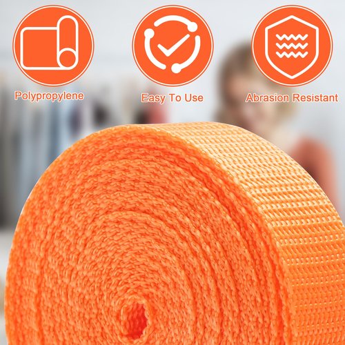 Boyistar 15 Rolls Webbing 1 Inch, Polypropylene 5 Yards Heavy Duty Webbing Strap for Bags, Pets, Climbing Outdoors Indoors Crafting DIY, 15 Colors