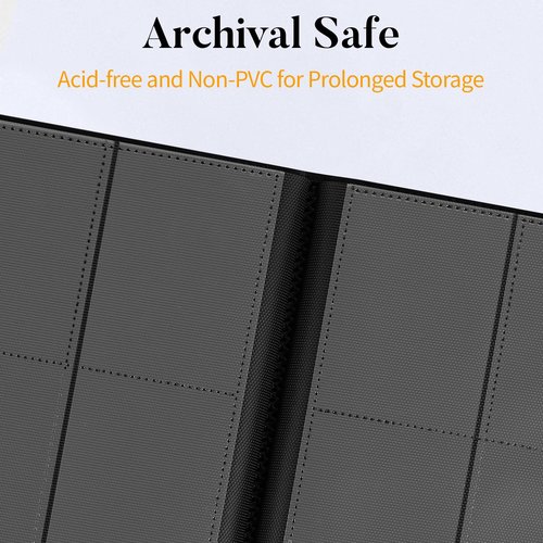 Heavy Duty Card Binder, Fabmaker 9 Pocket Trading Card Binder Holds 360 Cards, Sleek Side-Loading Card Album, Sturdy Card Collection Folder for TCG, MTG, Yugioh, Other Game Cards, Sport Cards, Black