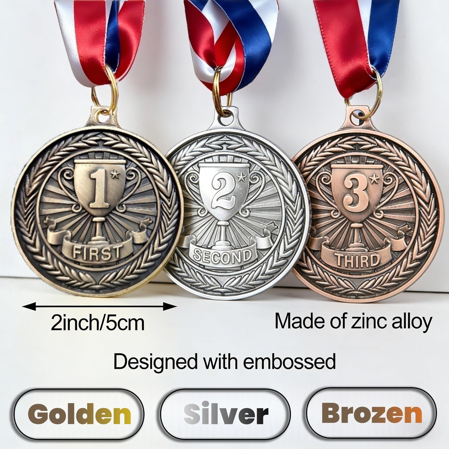Medals for Awards 1st 2nd 3rd Place Prize for Adults Sports Party Soccer Basketball Competition Winner Trophy